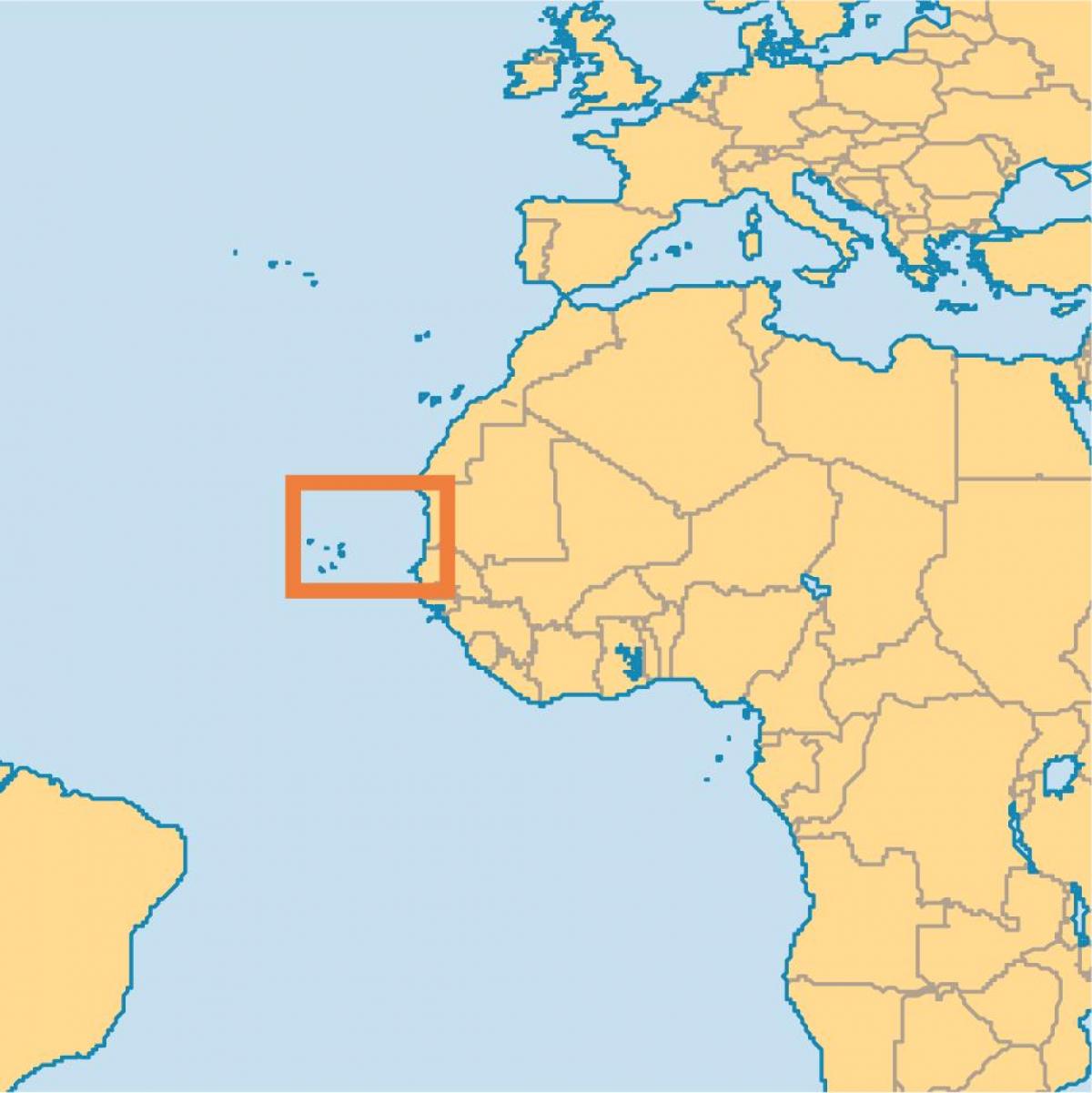 mostra Cap Verd en el mapa del món